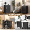 Metal Nightstand End Side Table 2 Shelves Storage Organizer Bedside Table w/lock