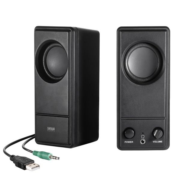 Sanwa Supply MM-SPL18UBK USB Powered PC Speaker
