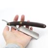Straight Razor, Wooden Straight Edge Razor for Man Stainless Steel Manual Straight Razor, Cutthroat Rosewood Razor , Natural Wood Scale Vintage Razor Barber Razor