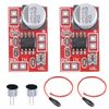 Youmile 2pcs DC 5V-12V Mini Microphone Amplifier Board Micro Electret Amplifier MIC Condenser Amplifier Module with 2pcs Electret Microphone,2pcs Power Cable