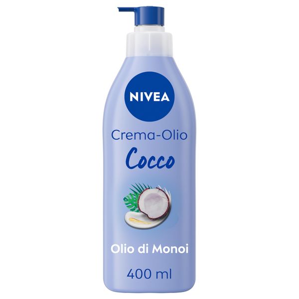 NIVEA Kokosöl-Creme & Monoi-Öl 400 ml, Feuchtigkeitscreme 48h, parfümierte Körpercreme mit Monoi-Öl und Kokosnuss-Duft, feuchtigkeitsspendende Körpercreme für samtige, trockene Haut