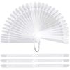 50 Pcs False Nail Sticks Polish Board Nail Polish Practice Display Art Tips with Metal Split Ring (Clear Design#1)
