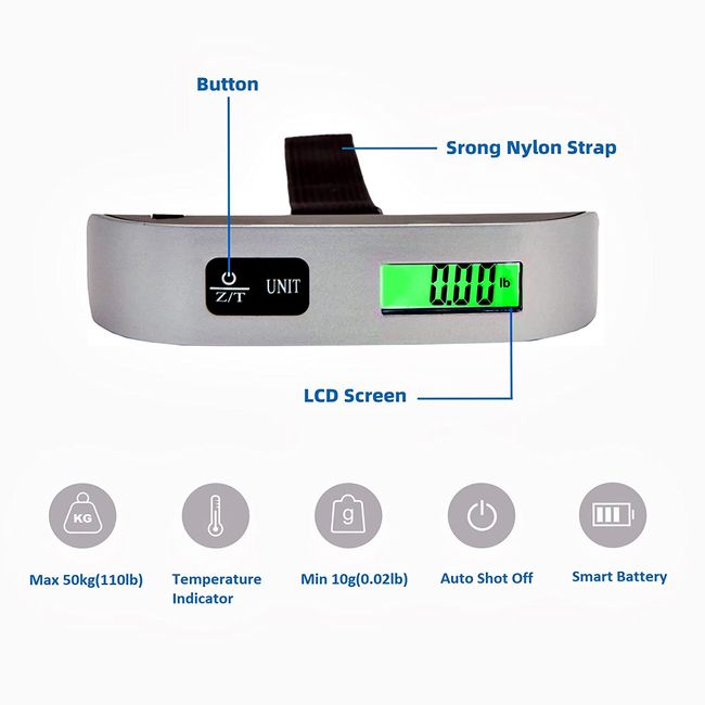 Portable Scale Digital LCD Display 110lb/50kg Electronic Luggage