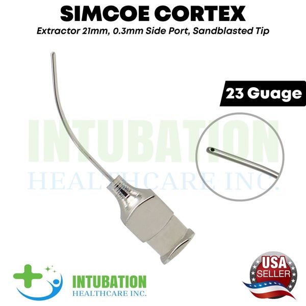 Aspirating Cannula Simcoe Cortex Extractor Sandblasted 0.3mm Side Port 23 gauge