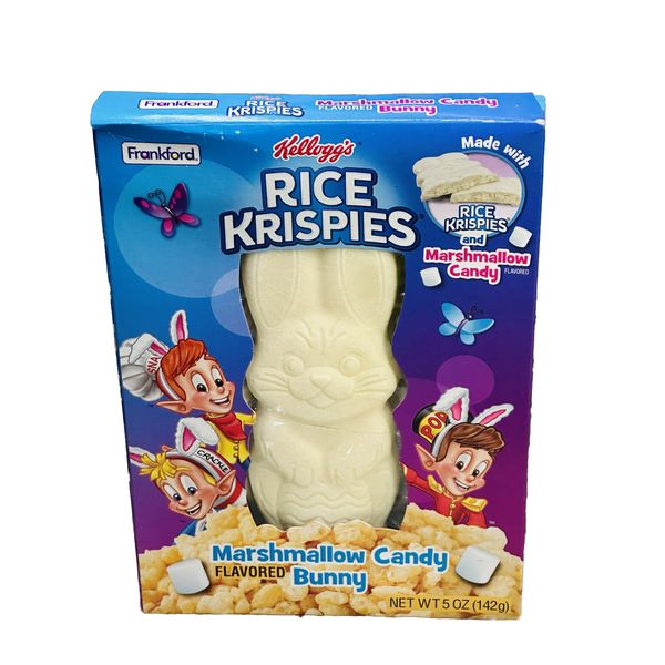 Easter Rice Krispies Marshmallow Flavored Bunny, Solid White Chocolate Gift Bask