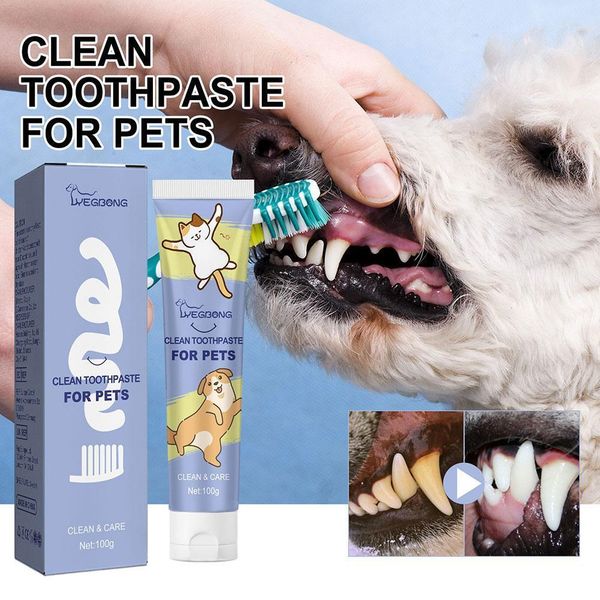 Pet Toothpaste For Dogs and Cats Vanilla Mint Flavor 100g Pet Cleaning χ βк