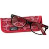 New! Foster Grant LANEY Red 1.75 Reading Glasses W/Soft Case.