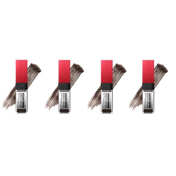 Maybelline Tattoo Studio Brow Styling Gel, 257 Medium Brown (4 Pack)