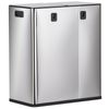 2×8 Gal Dual Trash Can Double Compartment Trash Garbage Can for Kitchen Silver