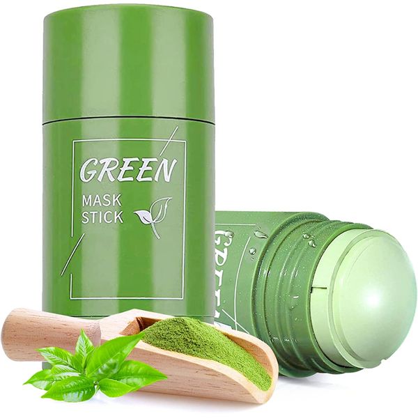 Green Mask Stick,Grüner Tee Clay Maske, Befeuchtet und kontrolliert das Öl, Mitesser Akne Entferner, Cleansing