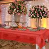 PLULON 2Pcs Red Tablecloth Plastic Table Cover 137 x 274cm Rectangle Table Cover for Wedding Birthday Christmas Party Home Table Decorations