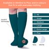 FITLEGS - Open-Toe Compression Stocking - 18mmHg AES DVT Prevention - Below Knee, Extra Large, Green