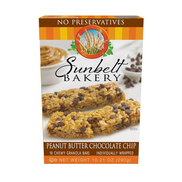 Sunbelt Bakery Peanut Butter Chocolate Chip Chewy Granola Bars, 10-1.0 OZ Bars (1 Box)