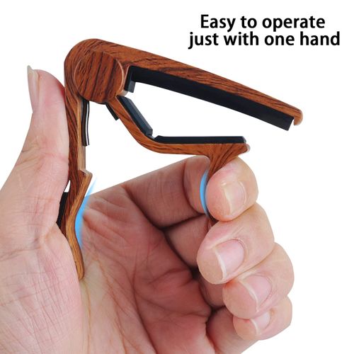 Guitar Capo, 2 Pack Capo for Acoustic Guitar, Guitar Capo for Electric Guitars, Bass, Buzzing-Free, Quick Release, Easy to Use, Black and Rosewood