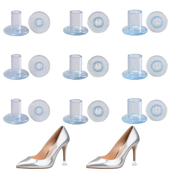 9 Pairs High Heel Protectors Clear High Heel Caps 3 Sizes High Heel Stoppers Savers for Walking on Grass Uneven Floor Outdoor Weddings Parties