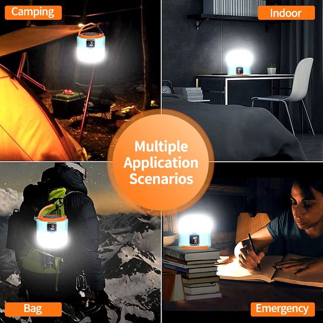 3 in 1 LED Camping Lantern Tent Light Rechargeable Mini Portable LED Lights  for Outdoor Camping Hiking Emergency Night Lamp