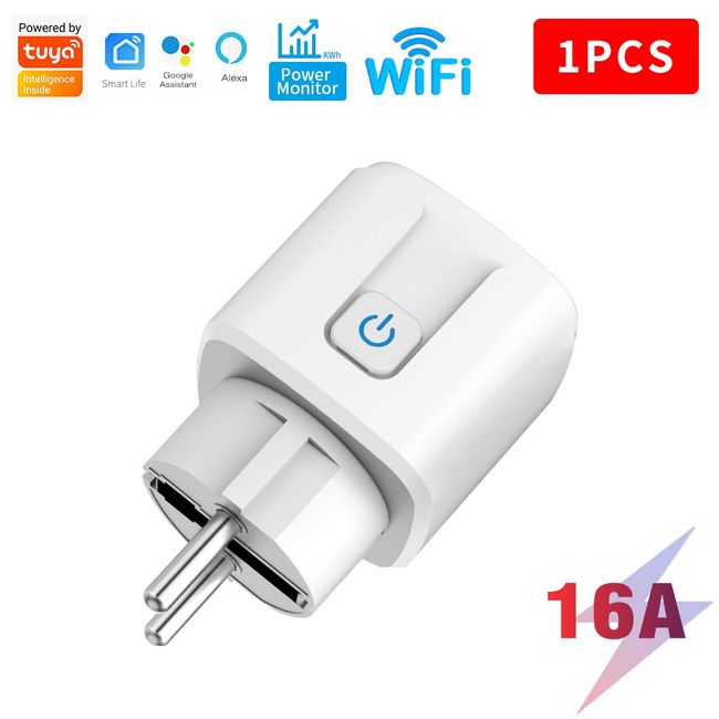 Smart Plug WiFi Socket EU 16A Power Monitor Timing Tuya Smart Life APP  Control