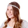 Hipsy Non-Slip Headband Adjustable Cheerleading 3pk Silver Glitter