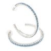 60mm D/Large Sky Blue Austrian Crystal Hoop Earrings/Rhodium Plating
