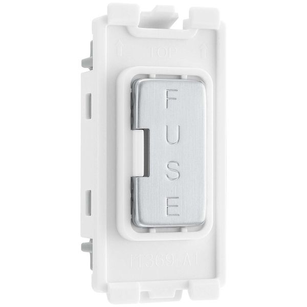 BG RBSFUSE Brushed Steel Grid Fuse Holder Module