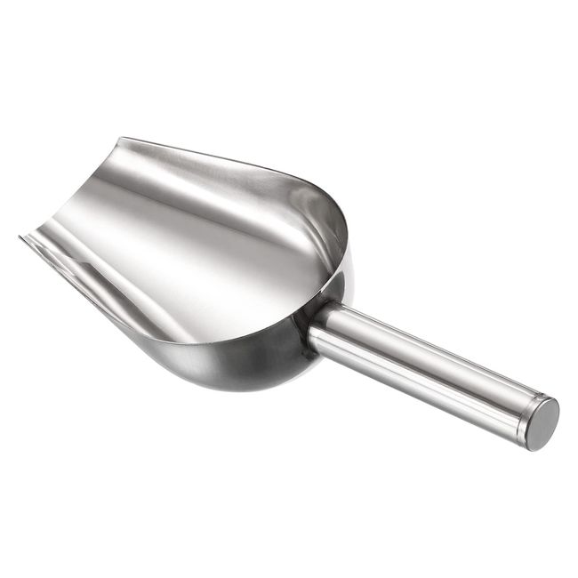 PATIKIL Ice Scoop Ice Cream Disher Ice Scoop Stainless Steel 22cm x 6cm Flour Cereal Sugar Shovel for Kitchen Bar Party Silver