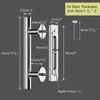 WOLFBIRD 24CM Sliding Barn Door Handle Stainless Steel Pull and Flush Set Two-Sided Silver