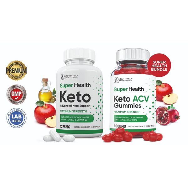 Super Health Gummies & Keto ACV Pills 1275MG Bundle