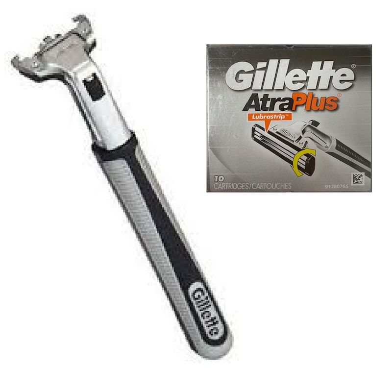 Gillette Atra Plus Razor Handle (Vector) + 10 Gillette Atra Plus Blades ...