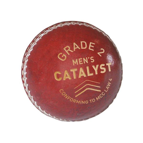 Gunn & Moore GM Leather Cricket Match Ball, Catalyst Grade 2, Red, Senior/Adult/Mens & Boys Aged 13 and Over