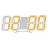 Digital Clock, Table Clock, Alarm Clock, Wall Mounted, 3D Thermometer, LED, Interior, Wall Clock, Stylish, Glowing, Korea (Orange)
