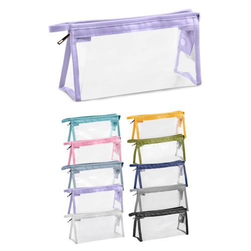 Soul Projekt Purple Clear Pencil Case, Makeup Travel Bag, Portable PVC Pouch Organizer for Students, Exam, Office, Art, School Supplies Stocking Filler Kids, Girls Gifts, Cosmetic Toiletry Bag