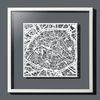 O3 DESIGN STUDIO Paris Paper Cut Map White 30x30 cm Paper Art