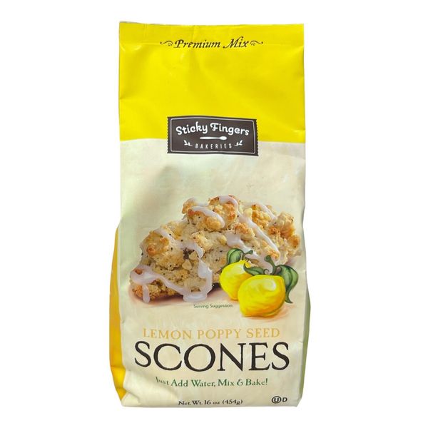 Sticky Fingers Bakeries Lemon Poppy Seed Scone Premium Baking Mix 16 oz