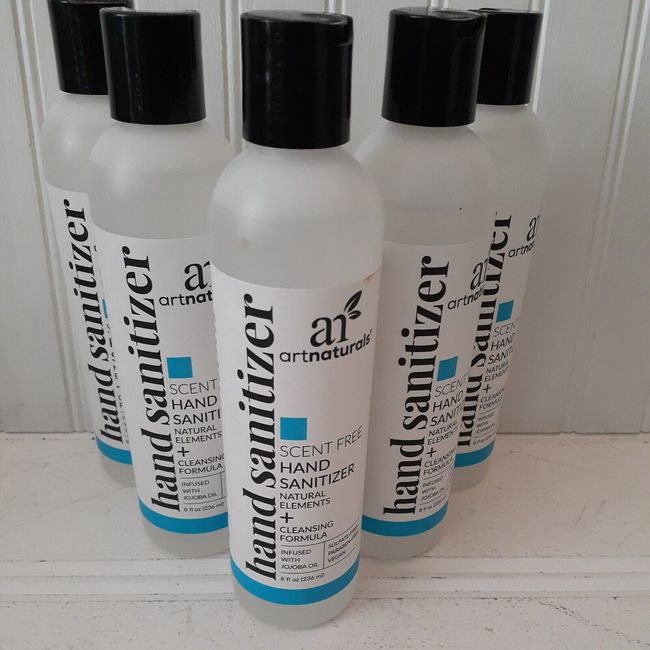 Art Naturals Hand Sanitizer 5 Bottles 8 OZ Each Scent Sulfate & Paraben Free