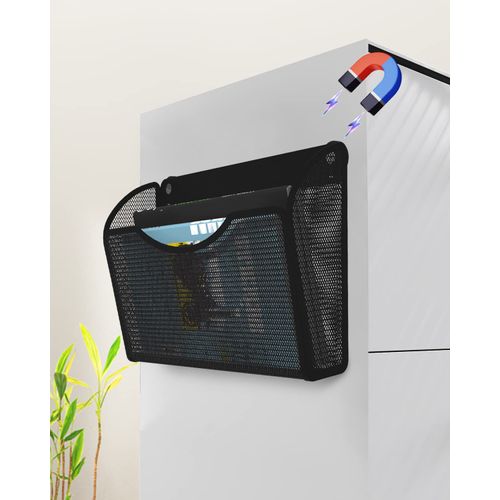 Vdamu 1-Tier Magnetic File Holder - No Drilling Installation File Organizer, Large Capacity Magnetic File Holder for Refrigerator, File Cabinets, Whiteboard, Office, Kitchen