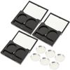 LALAFINA Eyeshadow Case, Empty Makeup Palette, Handmade, Cosmetics, DIY Case, Makeup Palette, Makeup Mirror Included, Set of 3 (Black)