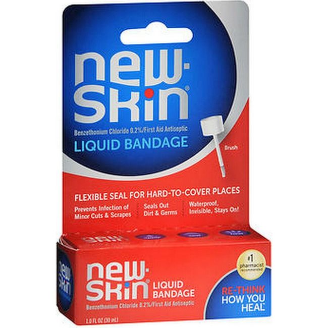 New Skin Liquid Bandage with Brush Applicator 1oz ^