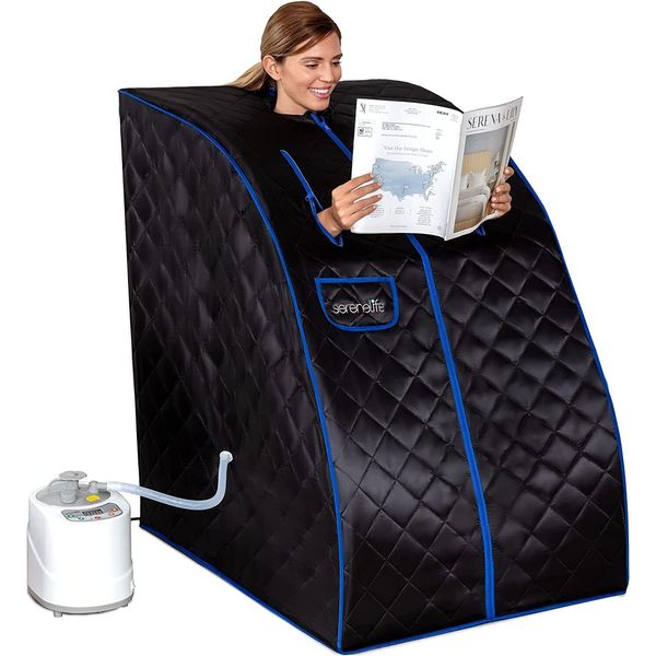 SereneLife SLISAU60BK Portable Steam Sauna Black