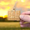 Ornament - Bah Humbug - Raw Wood 2x2in