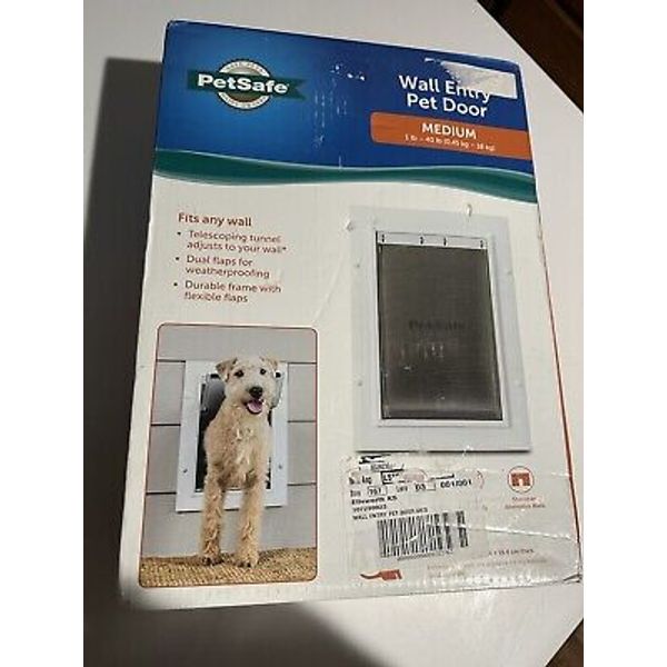 NIB PetSafe PPA00-16943 Wall Entry Pet Door Medium Pet Safe Dog Up to 40 IBs