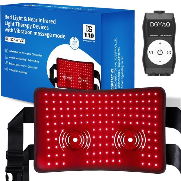 Electric Vibration Waist Belt LED Infrared Red Light Therapy For Pain Relief