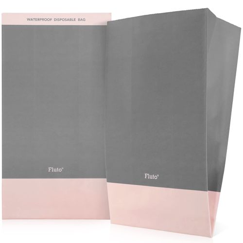 Fluto Etiquette Bags, Portable, Disposable Waterproof Bags, Morning Sickness, Motion Sickness, Vomit Bags, Pink, 20 Packs x 2