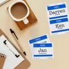 Avery (R) Self-Adhesive Name Badges, Hello My Name Is,, Blue, 100 Pack , bule