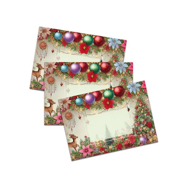 25 bunte Weihnachtsumschläge – Kuverts für Wunschzettel & Geschenke – Kinderfreundliches Design Geschenk für Kiunder (Kuverts DIN C6 / selbstklebend mit Abziehstreifen)