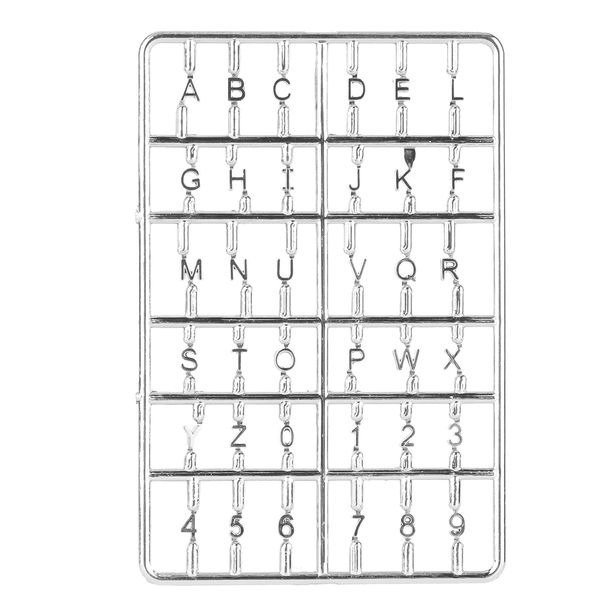 Doll House Letters Numbers, 1/12 Miniature Front Door Furniture Numbers Door Accessory(Silver)