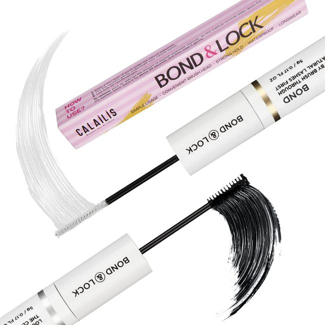 Lash Bond and Seal, CALAILIS Cluster Lash Glue for Lash Clusters Super Strong Hold and Long Lasting 72 Hours Lash Extension Glue Waterproof Non-irritating Suitable for Sensitive Eyes Lash Glue