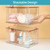 4 Pack Large Stackable Storage Drawers,Easily Assemble Acrylic Bathroom Closet