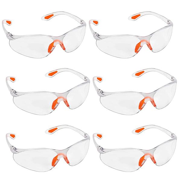 Gelishan 6Pcs Eye Protection Glasses Anti Scratch Spectacles Glasses Anti Fog Safety Goggles Protective Equipment Security Glasses for Construction Laboratory Chemicals (6)