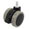 sourcingmap 2-inch Twin PU Wheel M8 Threaded Stem Connector Brake Swivel Caster 4pcs