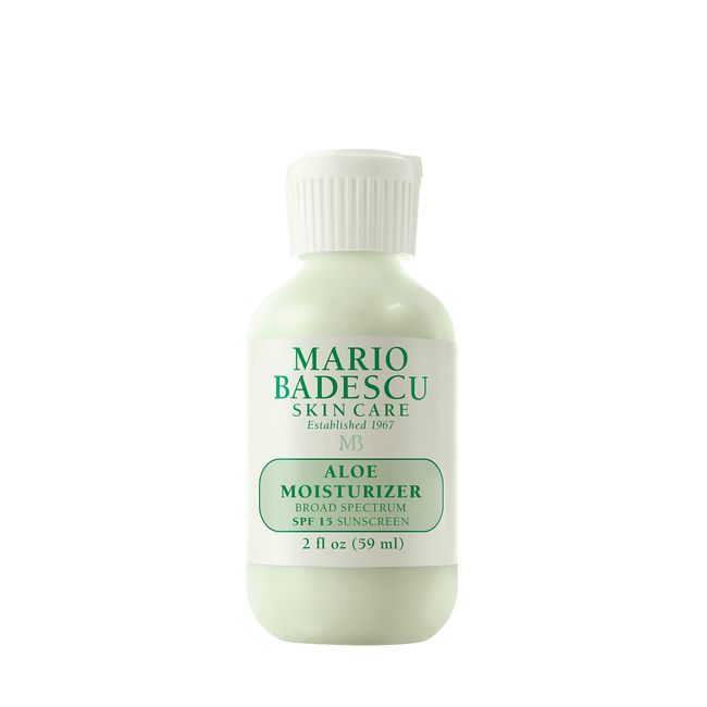 Mario Badescu Aloe Face Moisturizer for Women and Men with SPF 15, Ideal Facial Moisturizer for Combination, Oily or Sensitive Skin, Lightweight, Oil-Free Daytime Moisturizer Face Cream, 2 Fl Oz